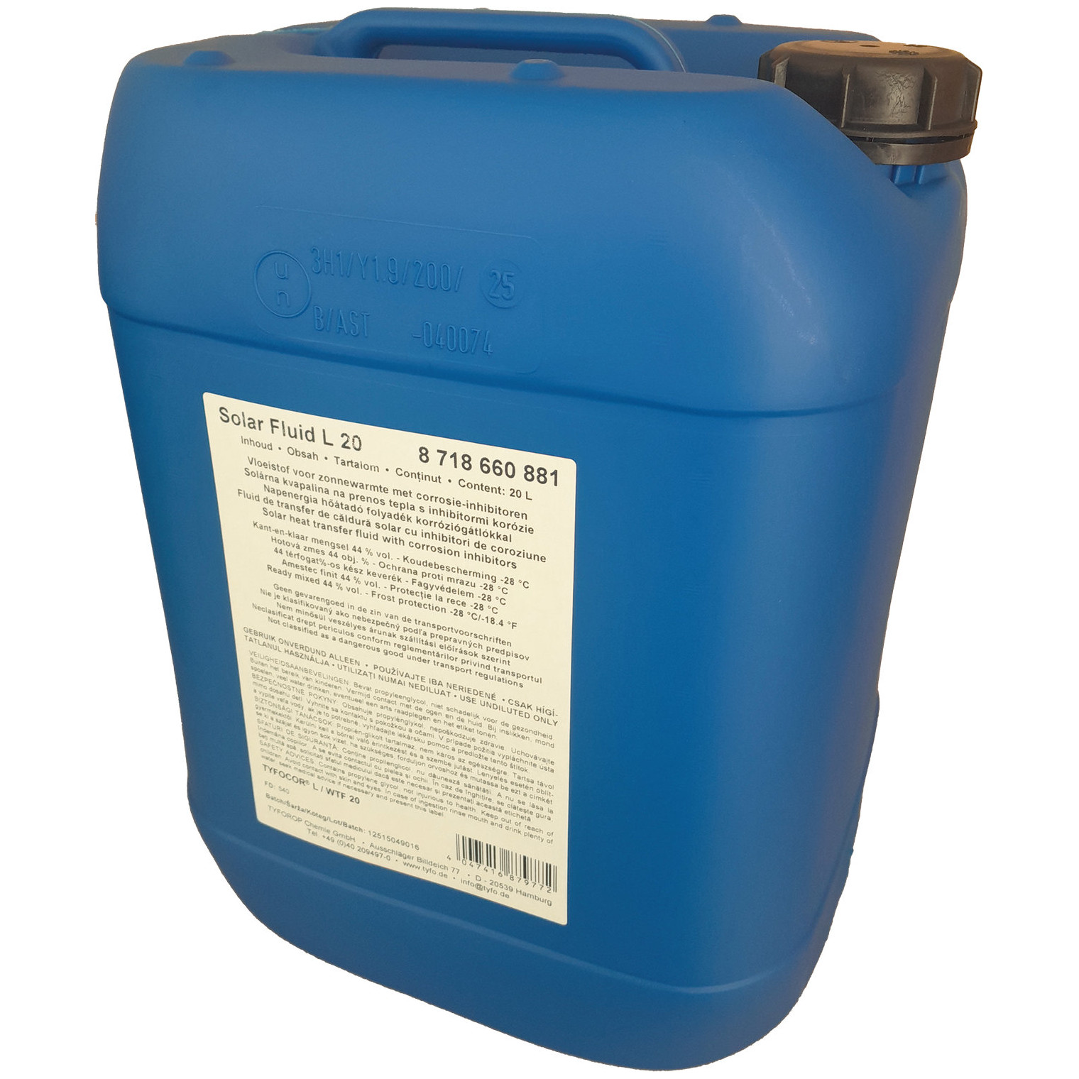 Buderus Solarflüssigkeit L20 Solarfluid Wärmeträgerflüssigkeit 20 Liter Frostschutz -30°C 8718660881