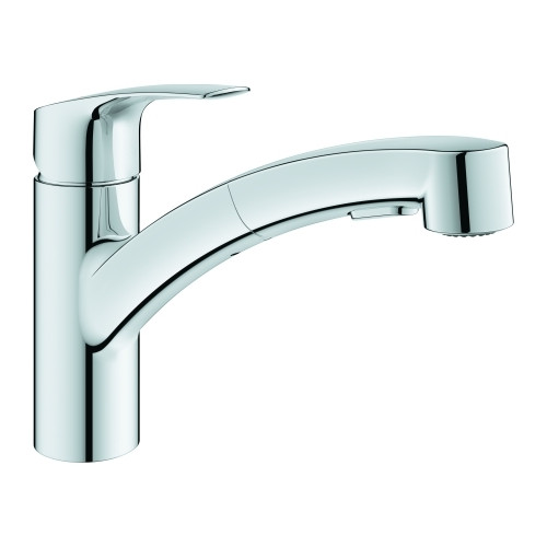 Grohe Spültischmischer Eurosmart Einhebel herausziehbare Dual-Brause chrom 90 Grad Schwenkauslauf 30305001