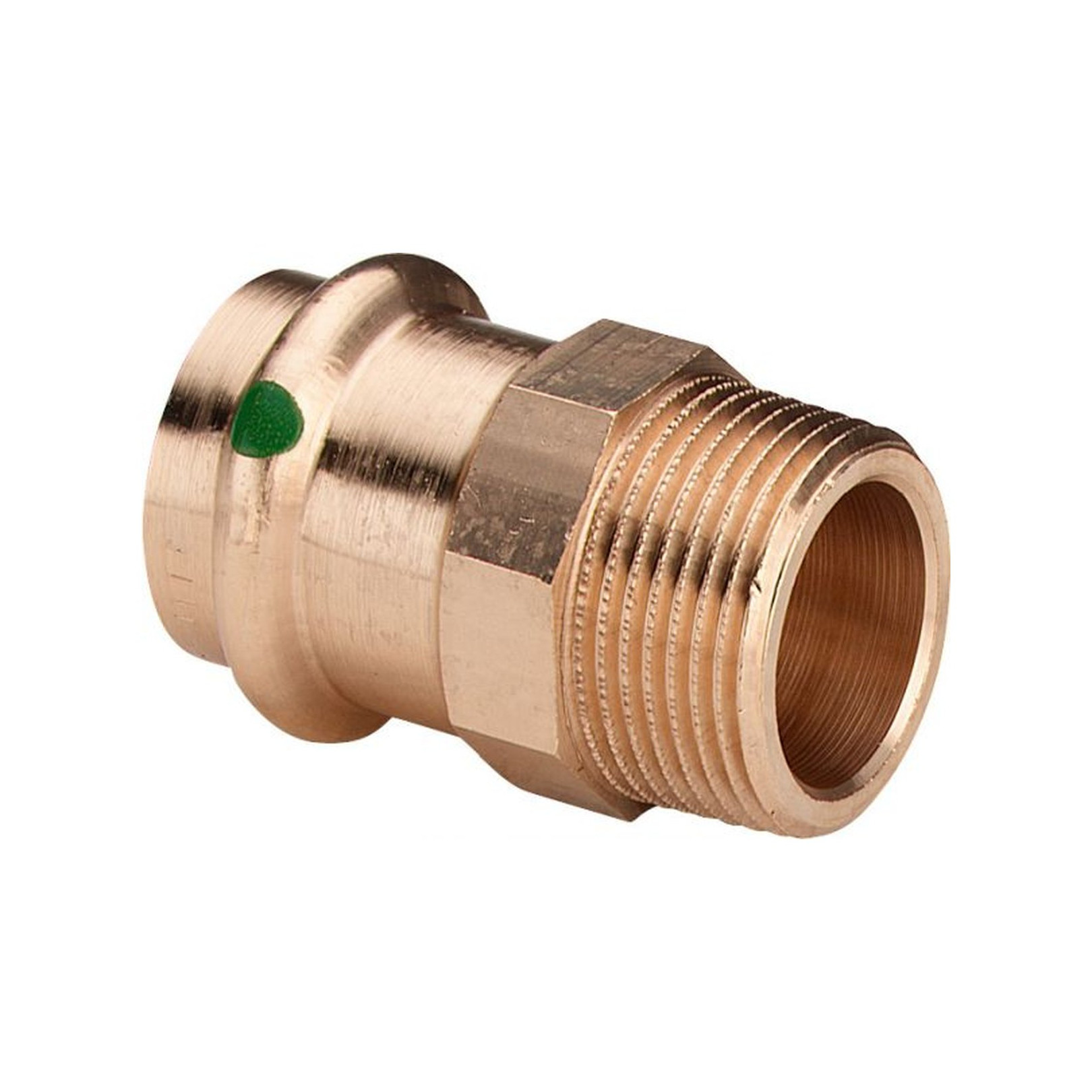 Viega Pressfitting Sanpress 2211 Übergangsstück 42mm x 1 1/4 AG SC-Contur Siliziumbronze Mehrkant 297930