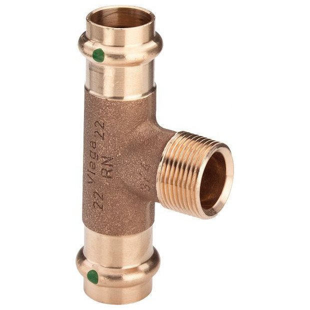 Viega T-Stueck Sanpress 2217.1 18x3-4x18mm Rotguss Pressfitting SC-Contur EPDM 281328