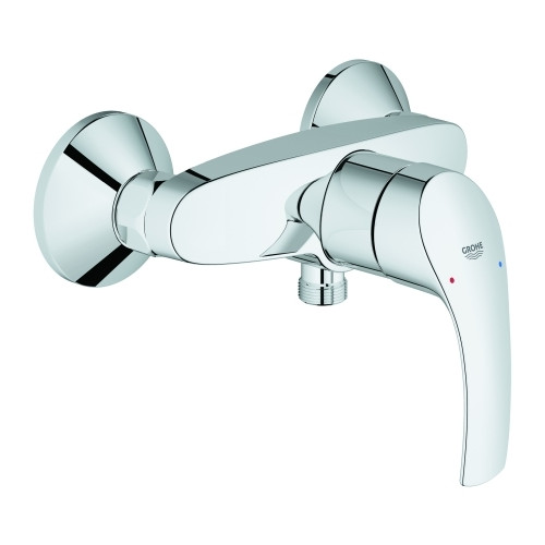 Grohe Brausearmatur Eurosmart 33555002 Einhebel-Wandmontage chrom SilkMove 35 mm Keramikkartusche Rückflussverhinderer