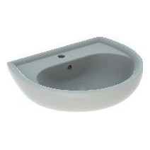 Geberit Waschtisch Renova 60x49cm Hahnloch mittig Ueberlauf pergamon 223060068