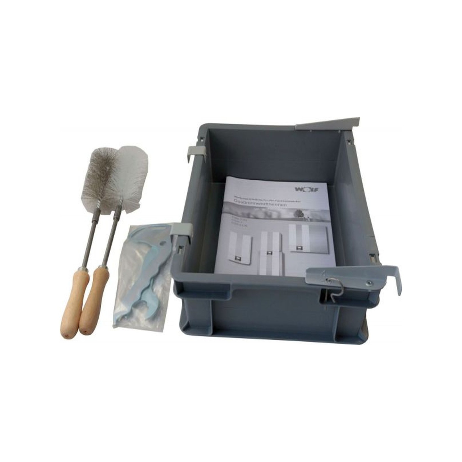 Wolf Reinigungsset Gasbrennwertthermen bis 28kW Edelstahlbürste Kunststoffbürste Universalschlüssel 8603194