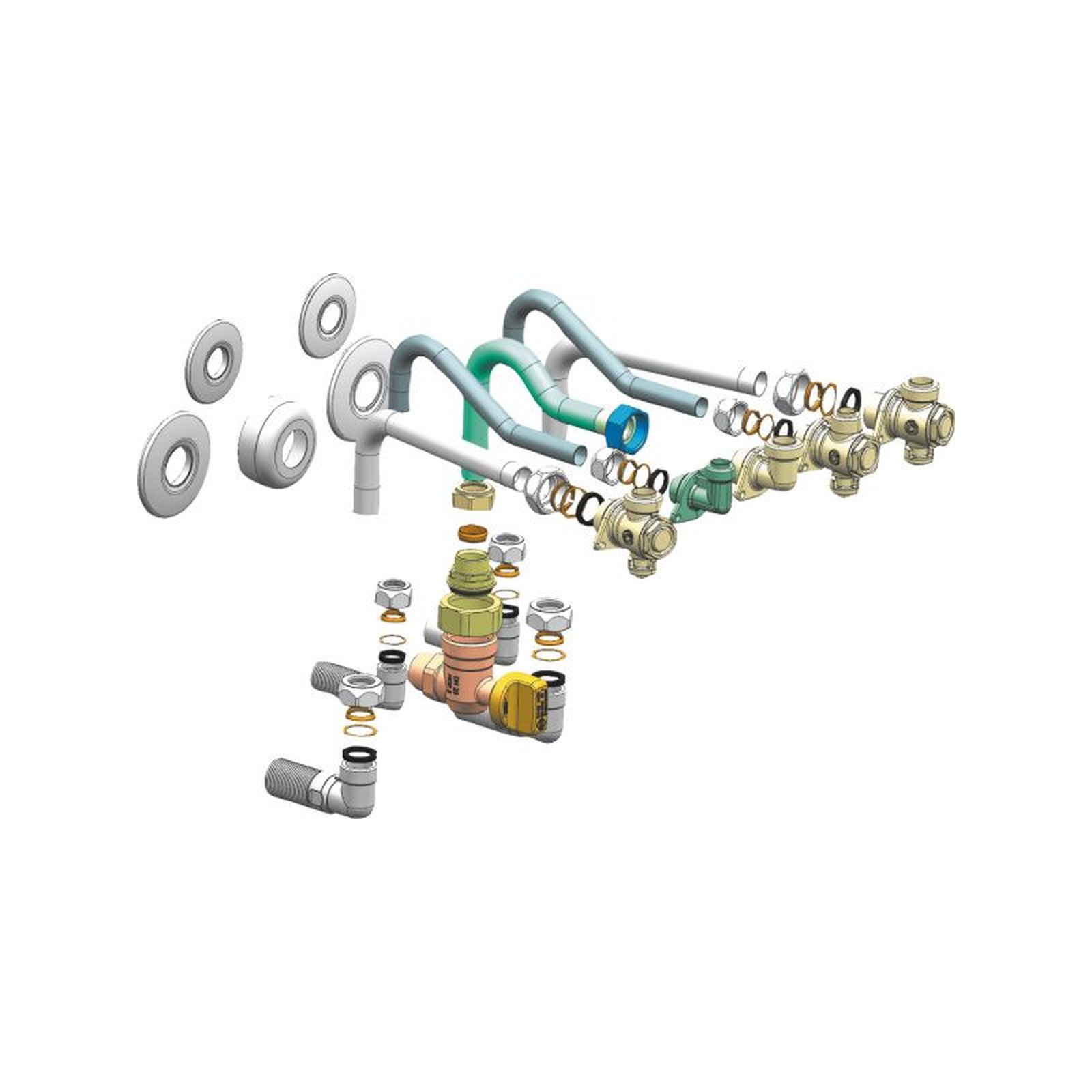 Bosch Anschlusssatz HW-SetBCR-1 Unterputzinstallation Absperrhähne Gashahn individuell anpassbar 7736901710