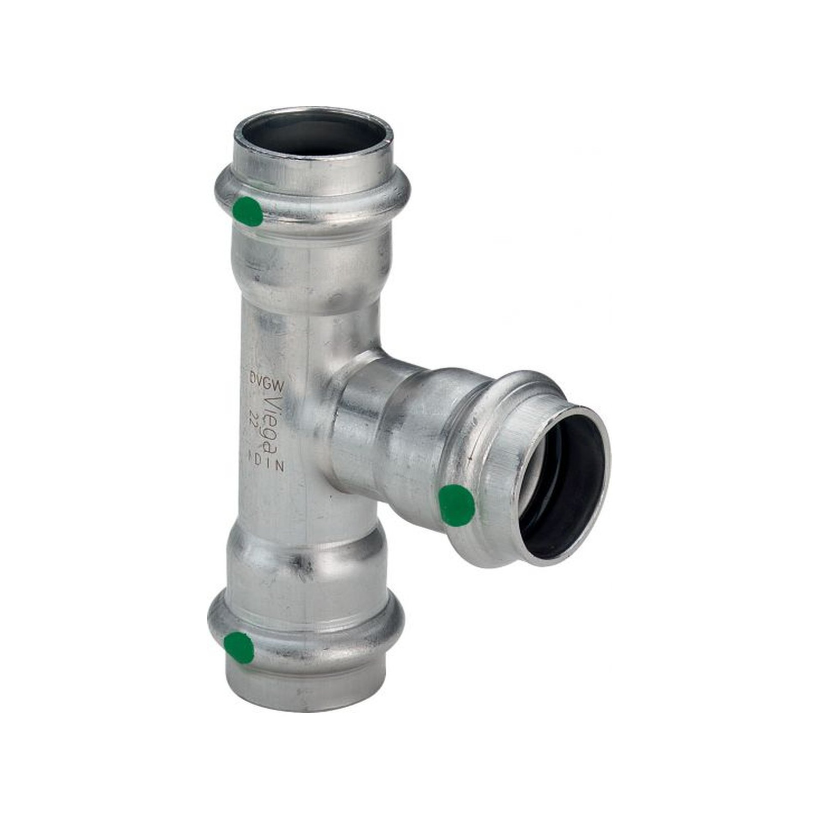 Viega Sanpress Inox 2318 T-Stück Edelstahl 54mm SC-Contur 435912