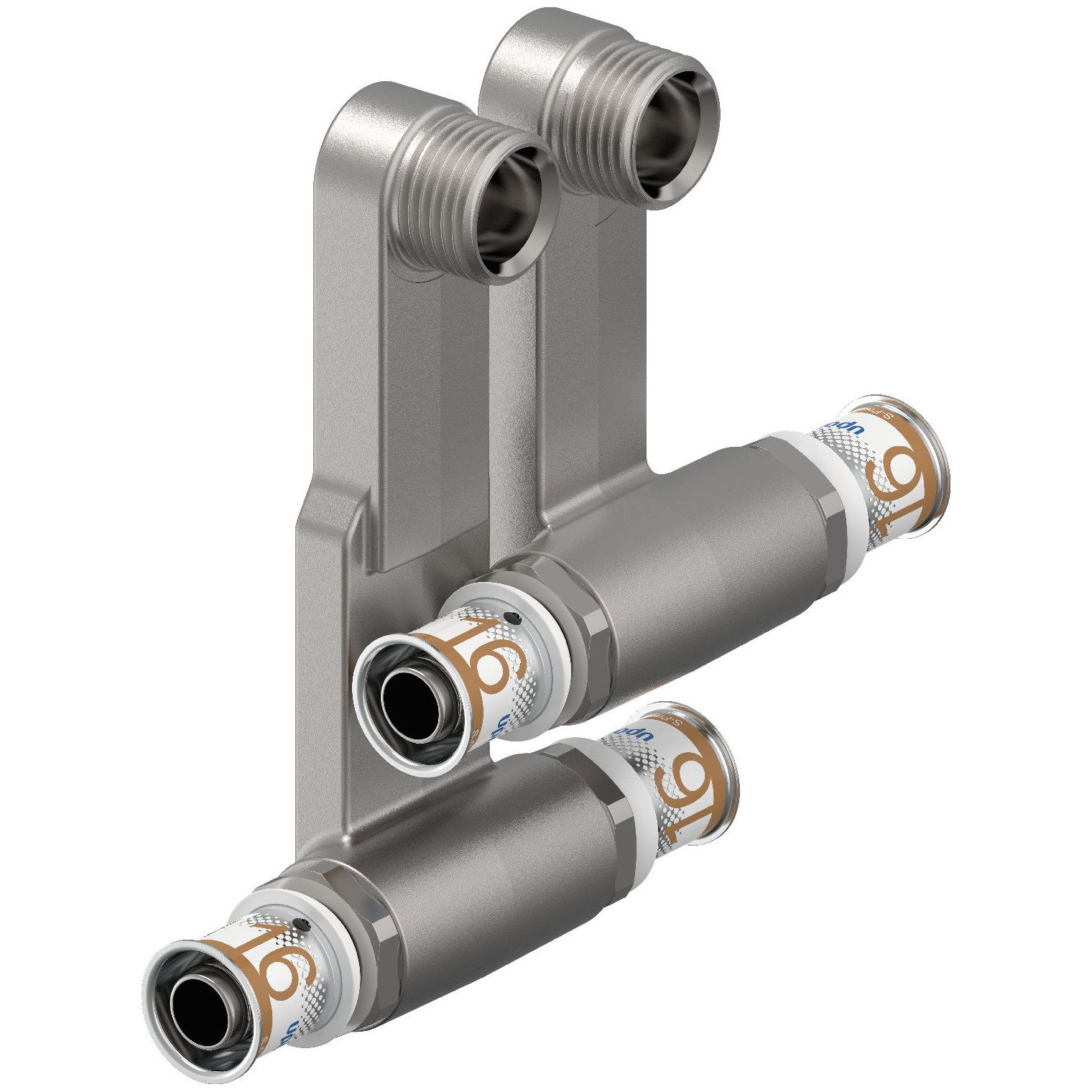 Uponor S-Press PLUS SL-Anschlussgarnitur 16-G1-2MT-16 Edelstahl Presshülse Messing 1070693