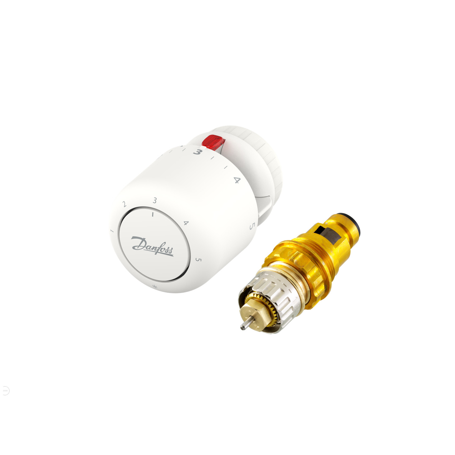 Danfoss Ventileinsatz-Set RA VL 10/15 Aero RA Click Thermostatkopf Flansch 23mm gerade 015G5202