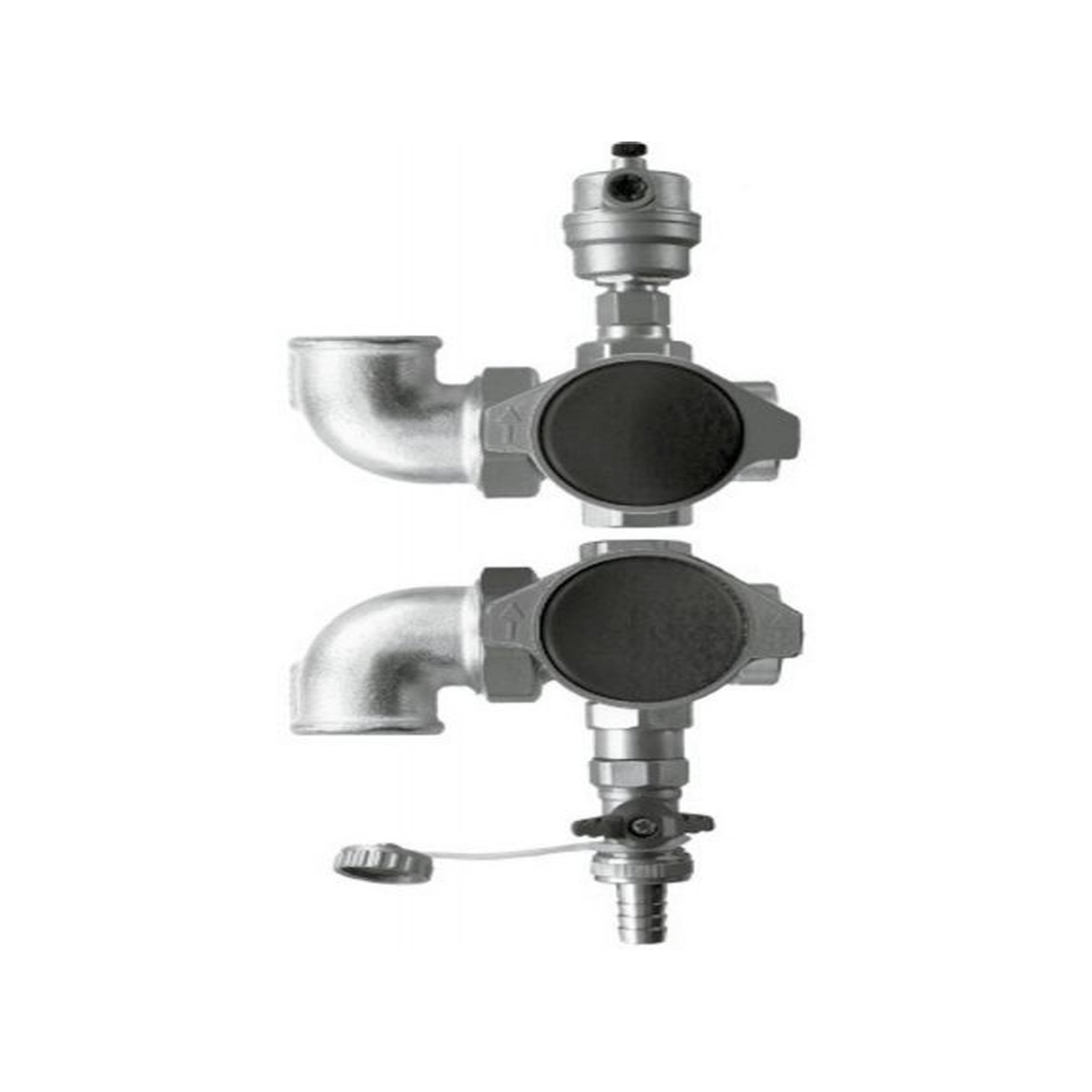 Wolf Absperrset Wärmetauscher Vorlauf Rücklauf Eckform Verschraubung 1 Zoll Entlüftungsventil 2008040