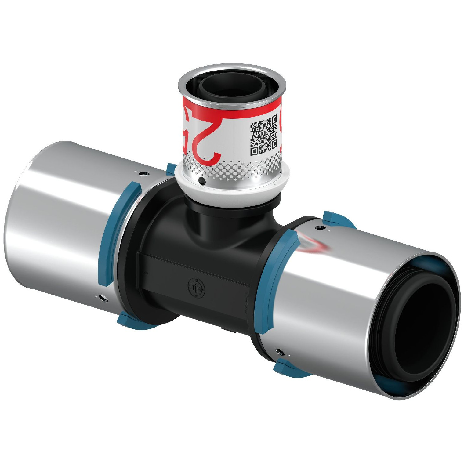 Uponor Verbundrohr Fitting S-Press T-Stück reduziert PPSU 40-25-40 Presshülse Pressanschlag 1039964