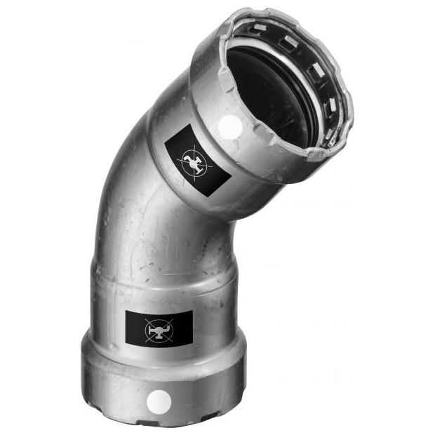 Viega Bogen 45 Grad Megapress S 4326 1-1-2 Zoll Stahl Zn-Ni SC-Contur 769932