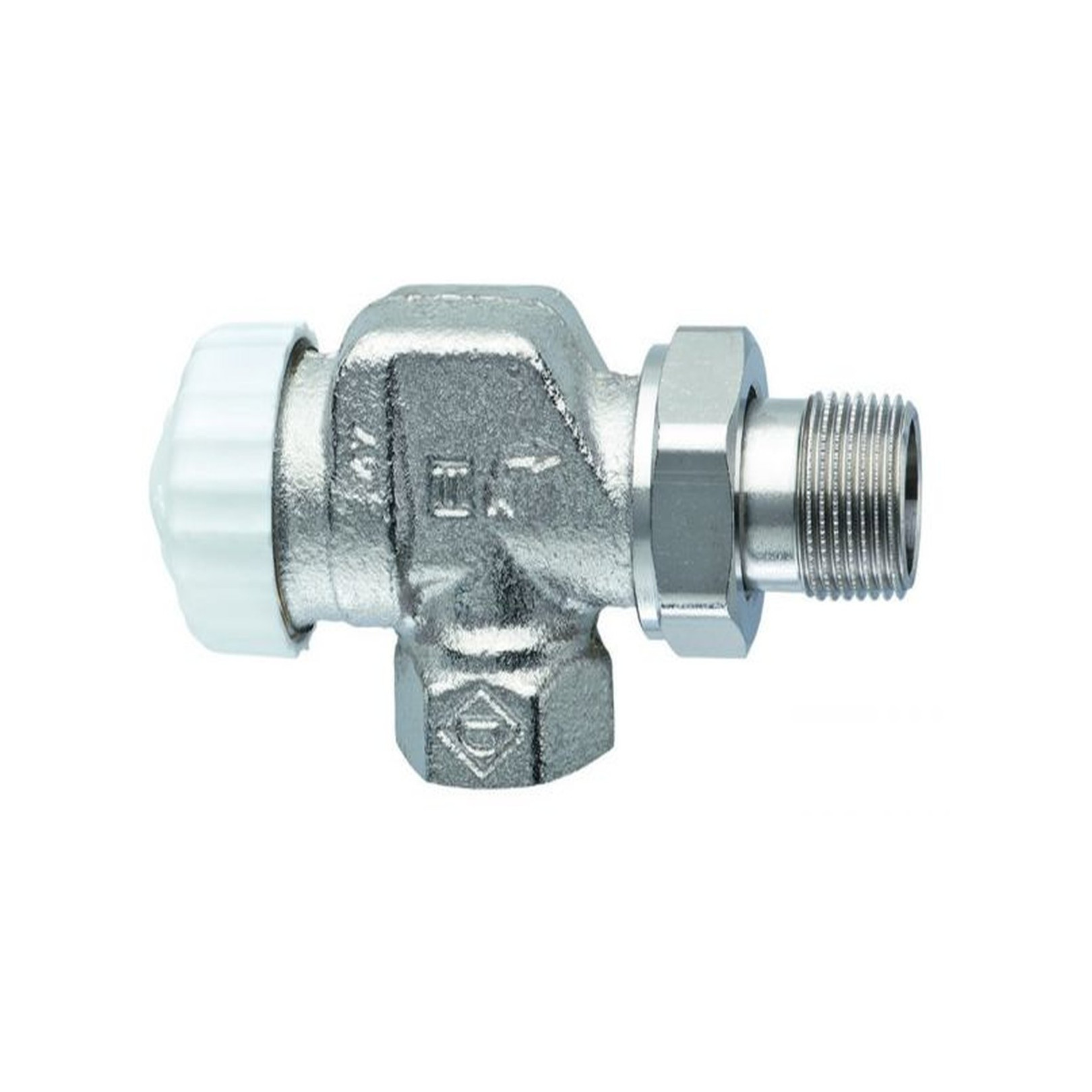 Heimeier Thermostatventil DN10 3/8 Zoll Rotguss Axialform V-Exakt vernickelt Kvs 0.73 3710-01.000