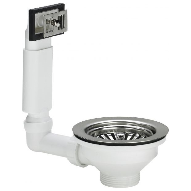 VIEGA Ab- und Überlaufgarnitur 7128.4 Kunststoff weiss Edelstahl-Körbchen höhenverstellbar 325107