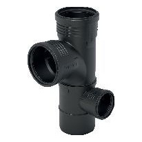 Geberit Abwasserrohr Kombibogeneckabzweig Silent-PP DN100-100-70 87 Grad rechts d110-110-75 schallgedaemmt 390560141