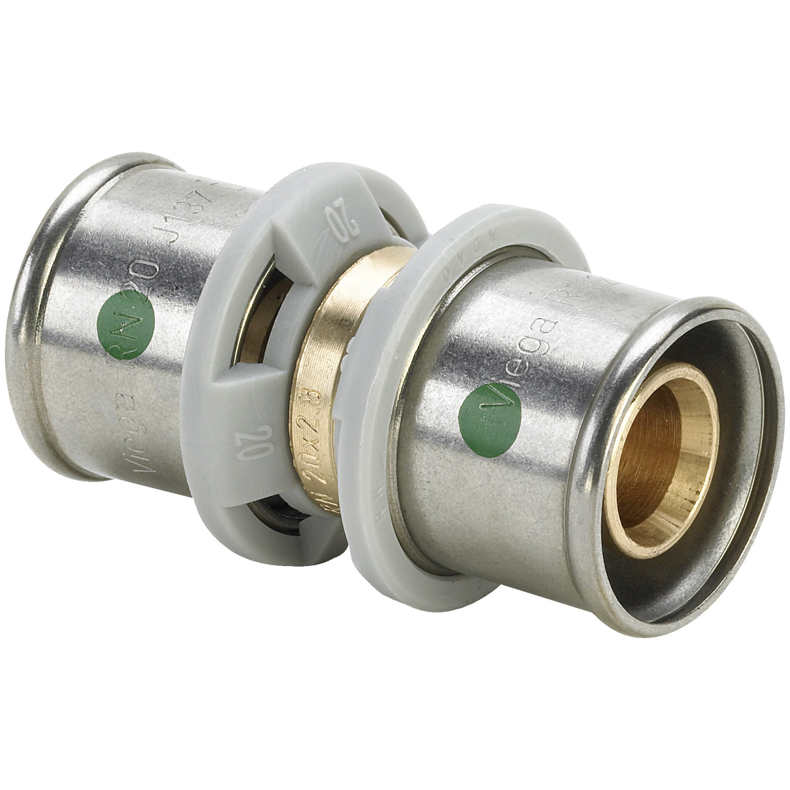 Viega Rotguss-Kupplung SANFIX-P 2115 reduziert Pressfitting 63x50 SC-Contur 566531
