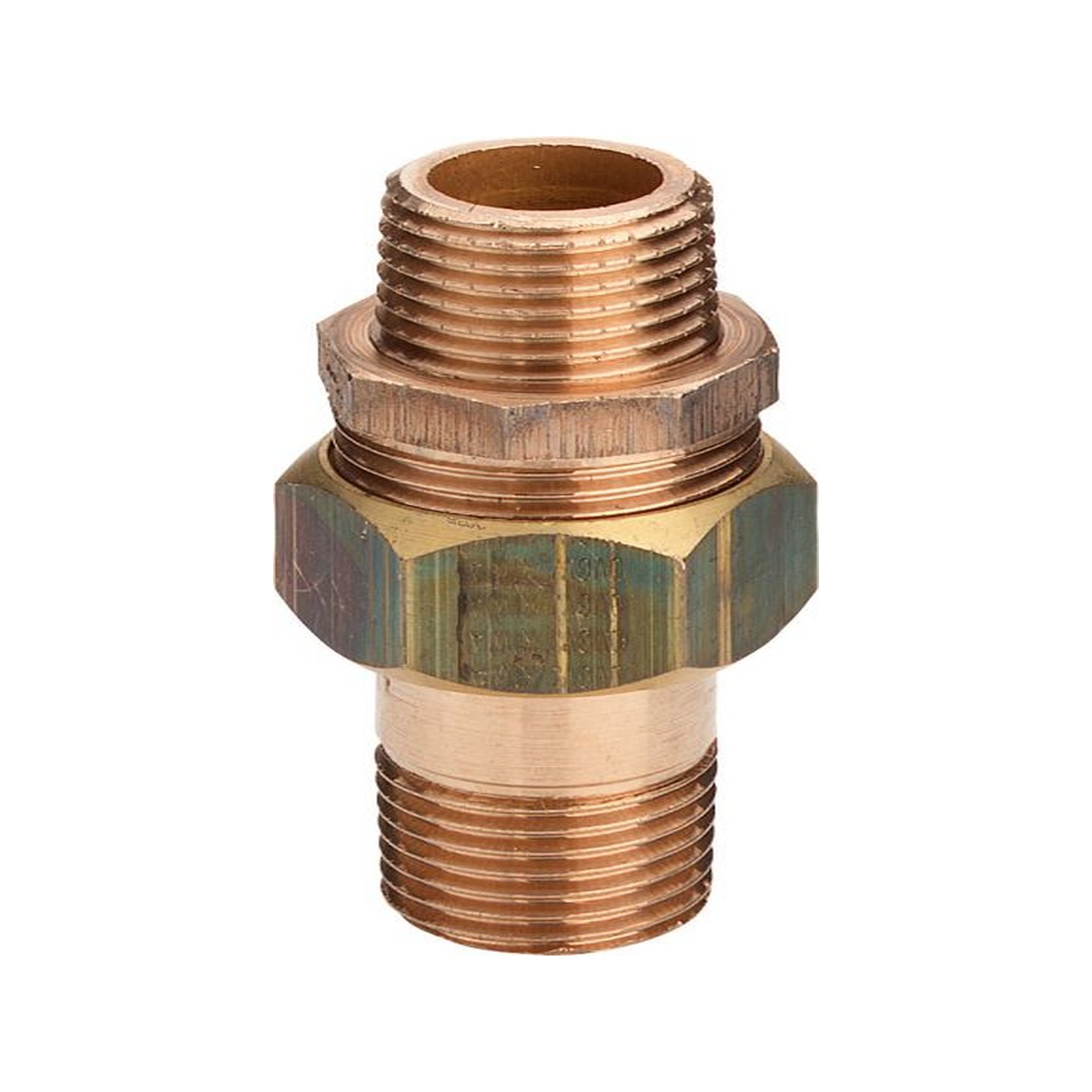 VIEGA Gewindefitting Rotguss Verschraubung flachdichtend 3334 1 Zoll DN25 3-teilig AFM 34/2 DVGW 320218