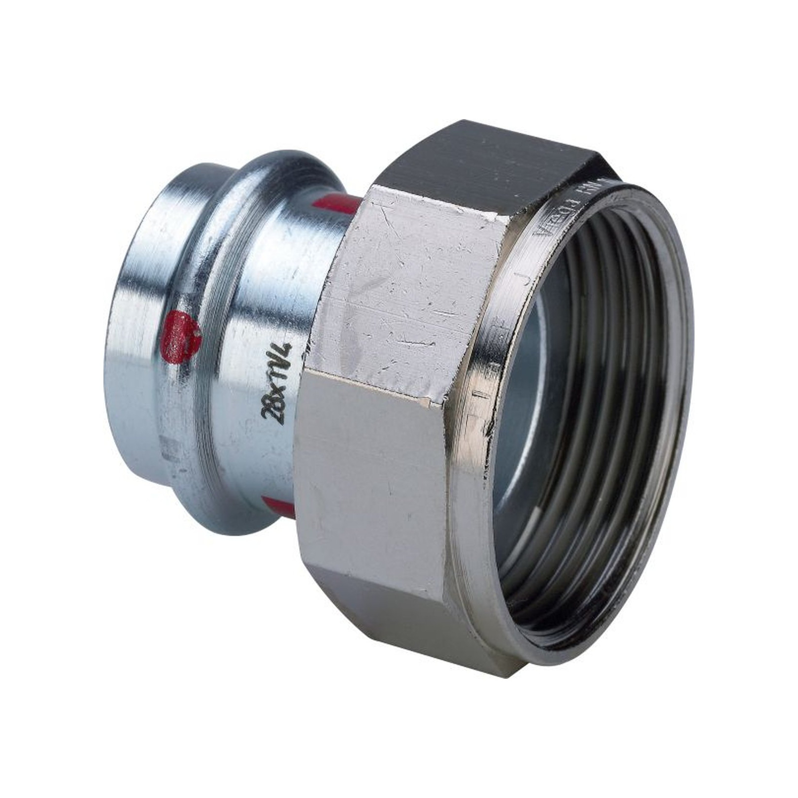 VIEGA Verschraubung PRESTABO 15 mm x G 3/4 Stahl SC-Contur Flachdichtung 559182