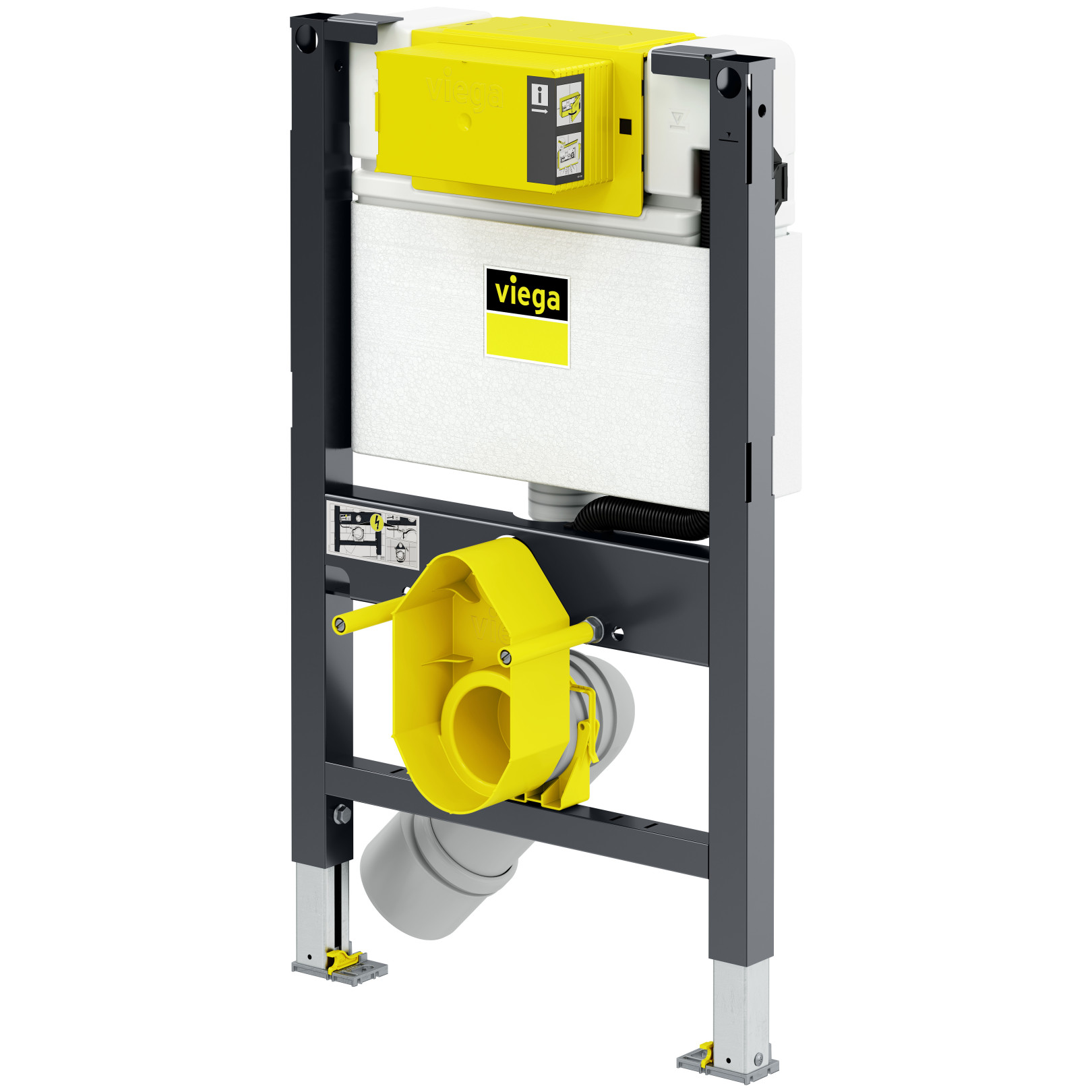 Viega WC Element Prevista Dry 8533 Dusch WC Anschluss 820 mm 2-Mengen-Spültechnik pulverbeschichtet 772017