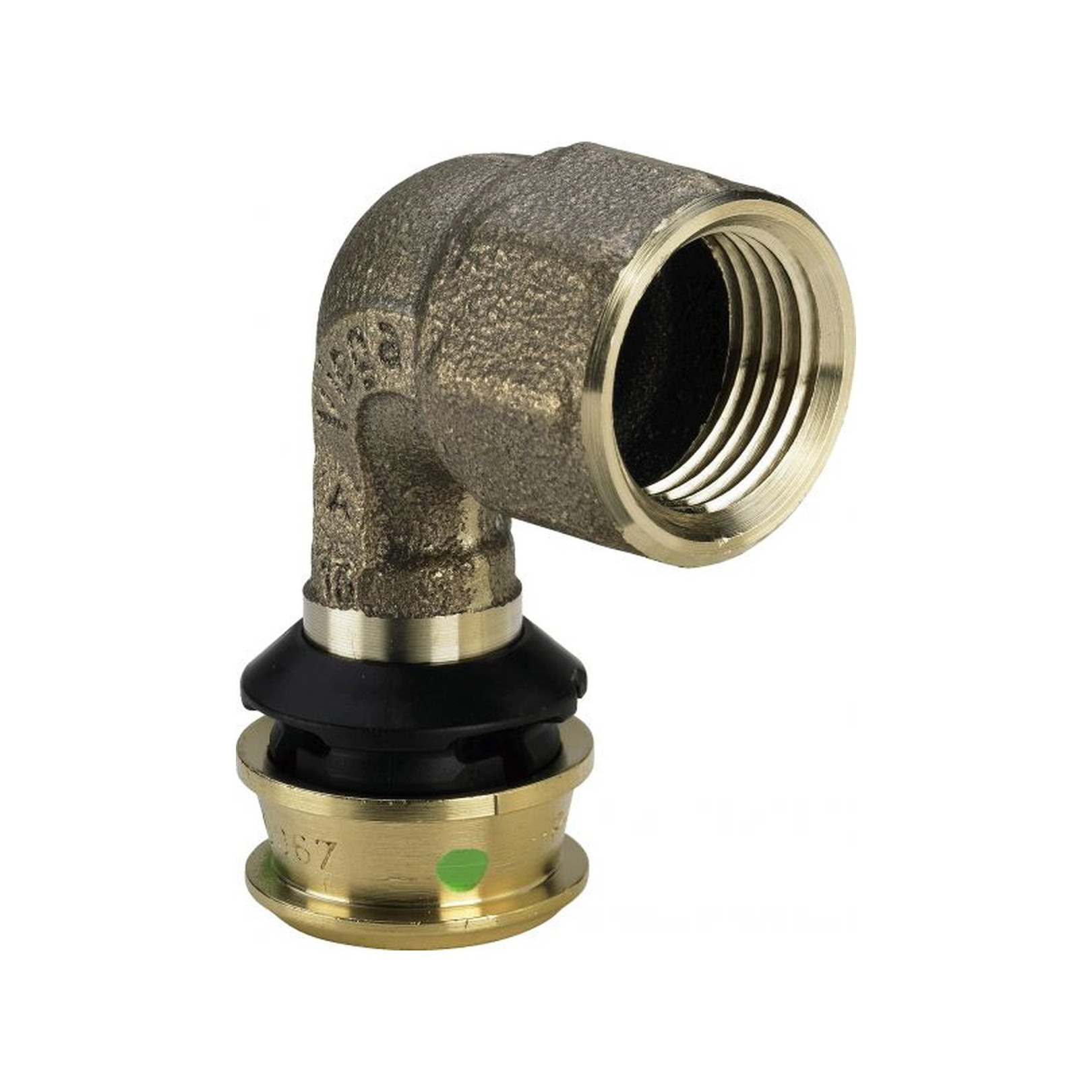 Viega Pressfitting Raxofix 5314.11 Übergangsbogen 90 Grad 32mm x 1 Zoll IG SC-Contur Siliziumbronze 646141