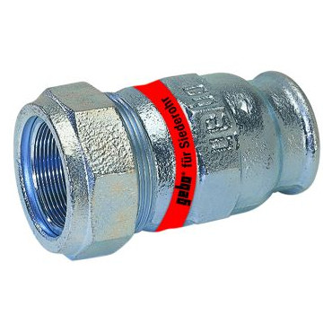 Gebo Temperguss Klemmverbinder Serie 150 Typ I 1 1/4 Zoll x 44,5 mm PN10 verzinkt NBR 02.150.01.04445