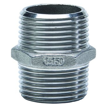Gebo Edelstahl-Gewindefitting 280 Sechskant-Doppelnippel 1/4 Zoll 6280-014