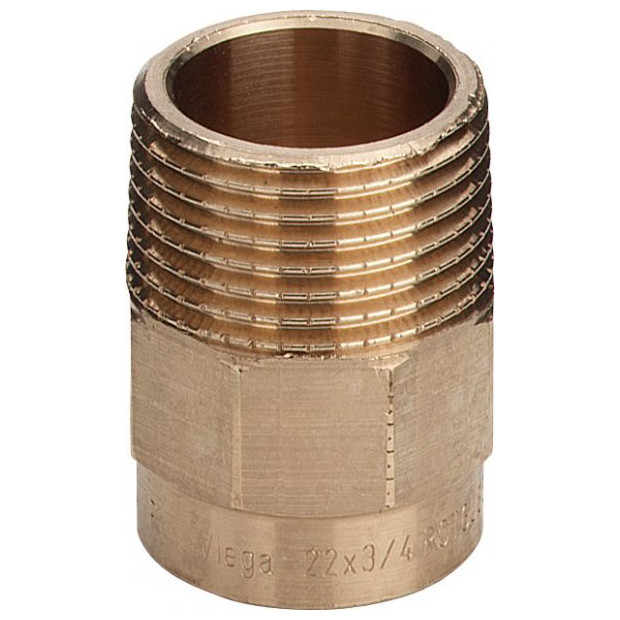 Viega Rotguss Uebergangsnippel 94243 G 54x11-2 Lötanschluss Mehrkant 169305