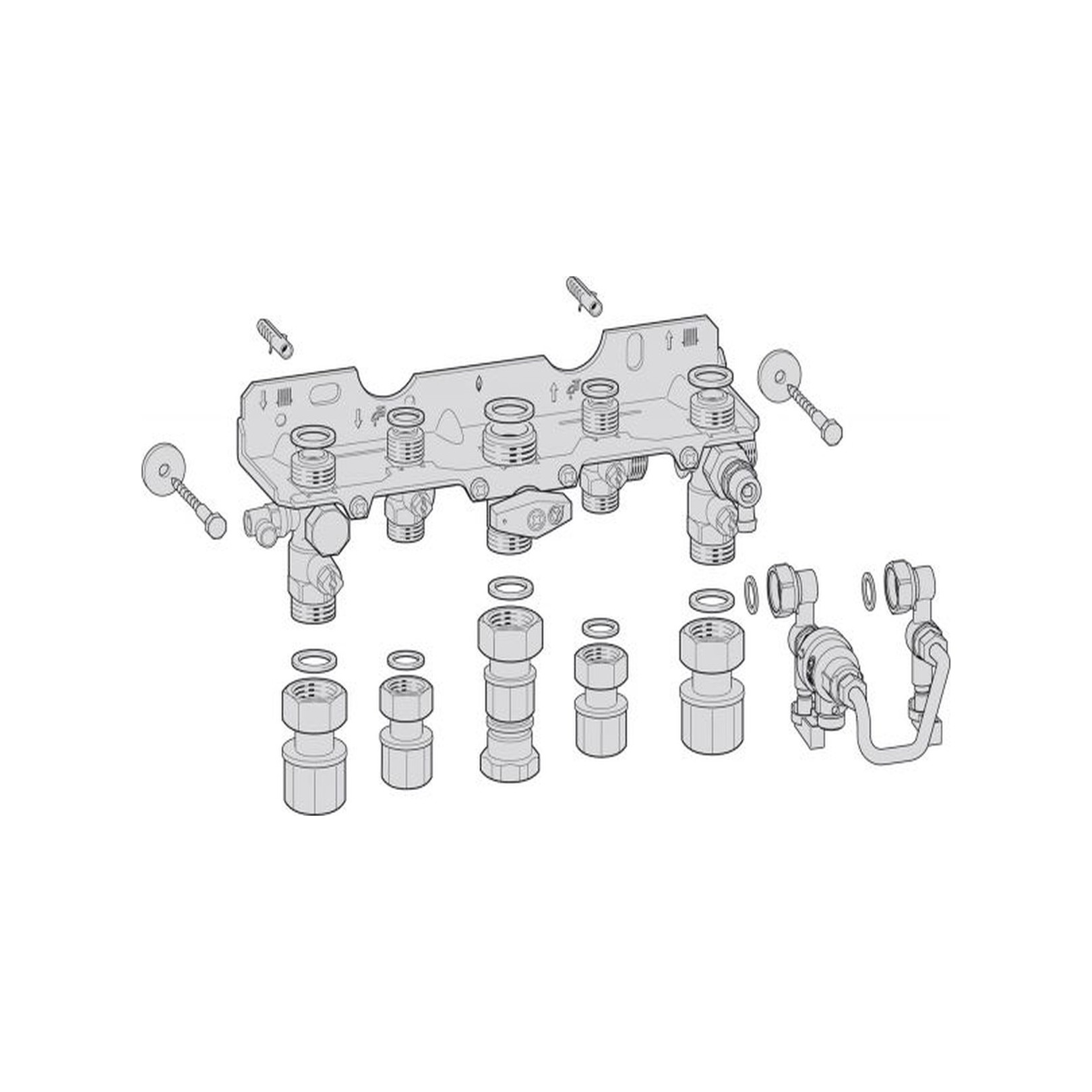 Bosch Montageanschlussplatte Aufputz Nr. 1660 Kombigeräte Fülleinrichtung Systemtrenner 7738110553