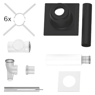 Bosch Abgaszubehör FC-Set80-C93x Grundbausatz 80/125 Schacht hinten Kunststoff 7738112740