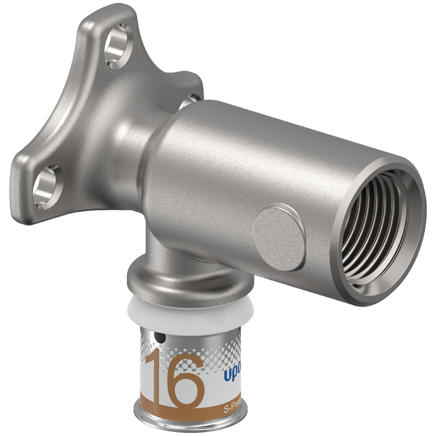 Uponor S-Press PLUS Wandscheibe XL Pressfitting 20 mm DN15 IG Edelstahlpresshülse DVGW 1070647
