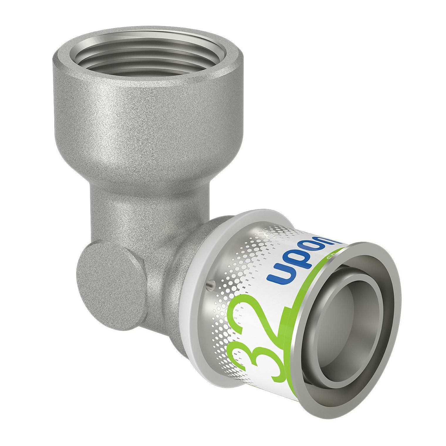Uponor S-Press PLUS Winkelmuffe 32mm DN25 IG 90 Grad Edelstahlpresshülse DVGW 1070544