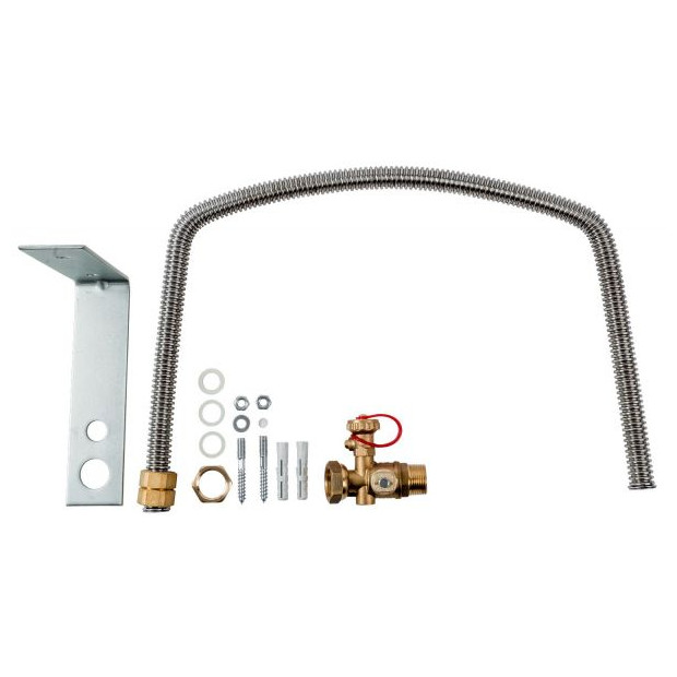 WOLF Anschluss-Set Ausdehnungsgefäß Solar Sole bis 25 Ltr Flexschlauch 900mm Kappenventil Wandbügel 2483076