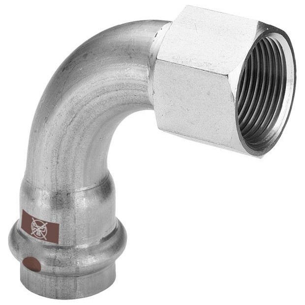 Viega Bogen 90 Grad Temponox 1714.5 SC-Contur 15mm Rp1-2 Edelstahl Pressfitting EPDM 812508