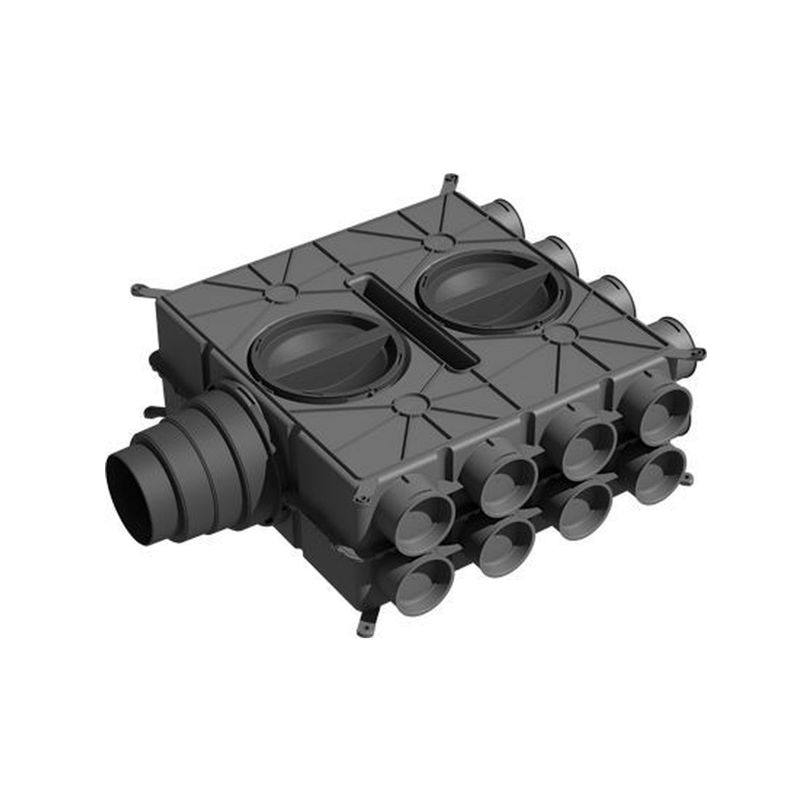 WOLF Luftverteiler DN125-180 16 Stutzen DN75 antistatisch antibakteriell 8 Verschlusskappen 2577596
