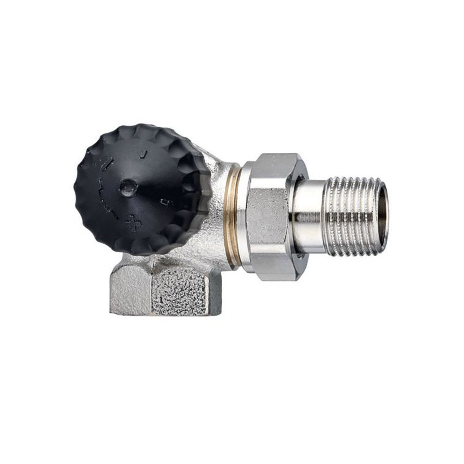 Heimeier Thermostatventil Winkeleck-Ventilunterteil 1/2 Zoll Rotguss links geringer Widerstand 2341-02.000