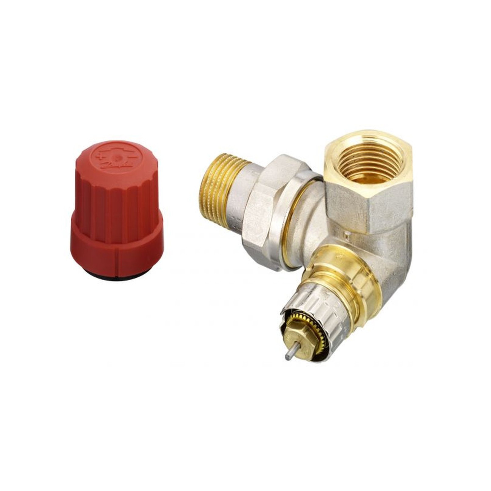 Danfoss Ventilunterteil RA-N 15 Winkeleck links R 1/2 voreinstellbar Messing vernickelt 013G0234