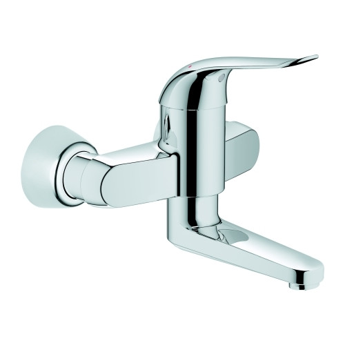 Grohe Waschtischarmatur Euroeco Special Einhebelmischer Wandmontage Chrom S-Anschlüsse 197 mm Ausladung 32767000