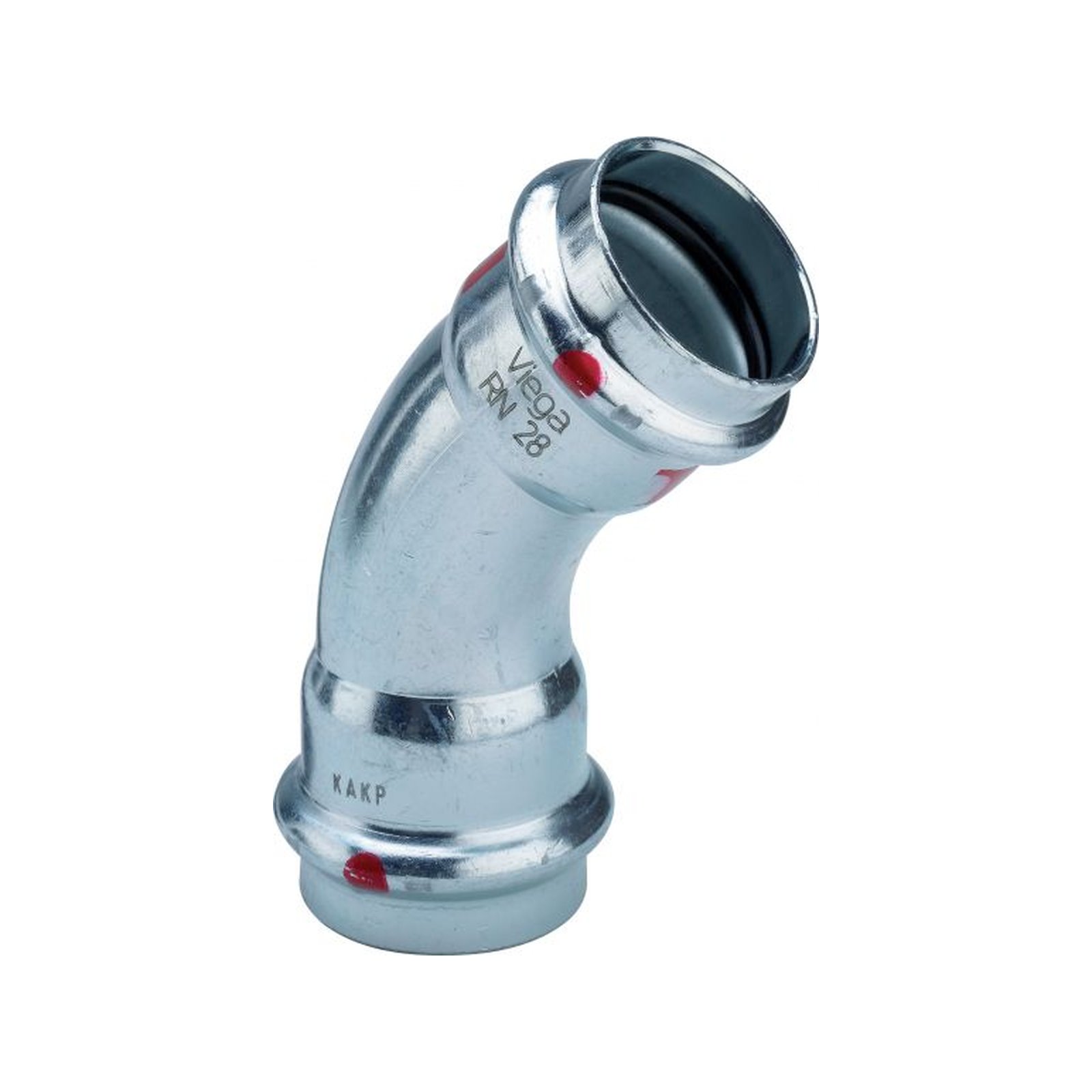 Viega Bogen Prestabo 558260 15 mm 45Grad Stahl unlegiert verzinkt Pressanschluss SC-Contur EPDM-Dichtelemente Viega Prestabo Bogen 54 mm 45Grad Stahl unlegiert SC-Contur Pressanschluss EPDM 558321