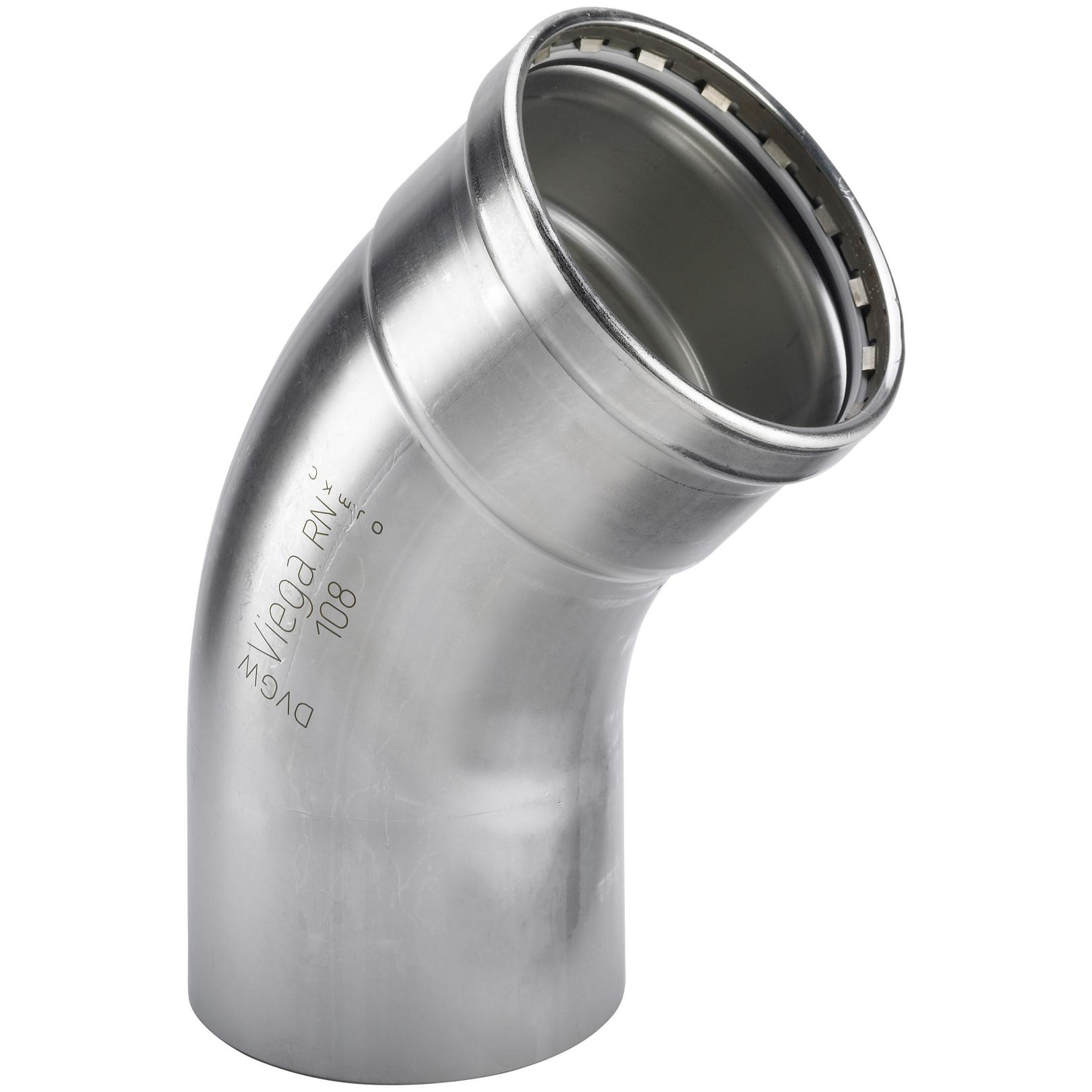 Viega Bogen 45 Grad Sanpress Inox 2326.1XLLF SC-Contur LABS-frei Edelstahl 88,9mm 665050