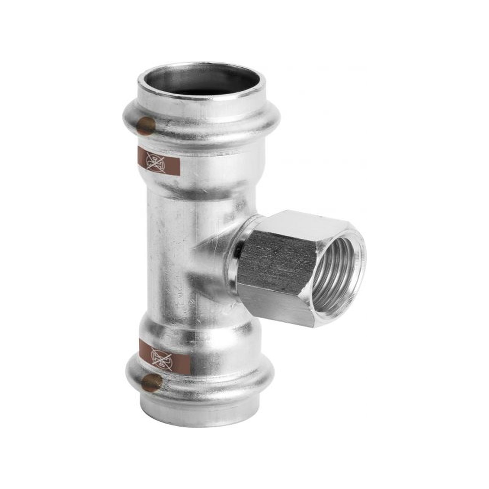 Viega T-Stück Temponox 809089 35 x Rp 1/2 x 35 mm Stahl nicht rostend SC-Contur EPDM