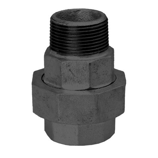 SCHMIDT HERMANN Temperguss Verschraubung Nr.331 11-2 Zoll I-A flachdichtend schwarz 14331040