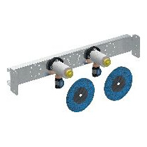 Geberit FlowFit Anschlusswinkel 90 Grad 2-fach vormontiert Rotguss 20 mm 1/2 Zoll 619671001