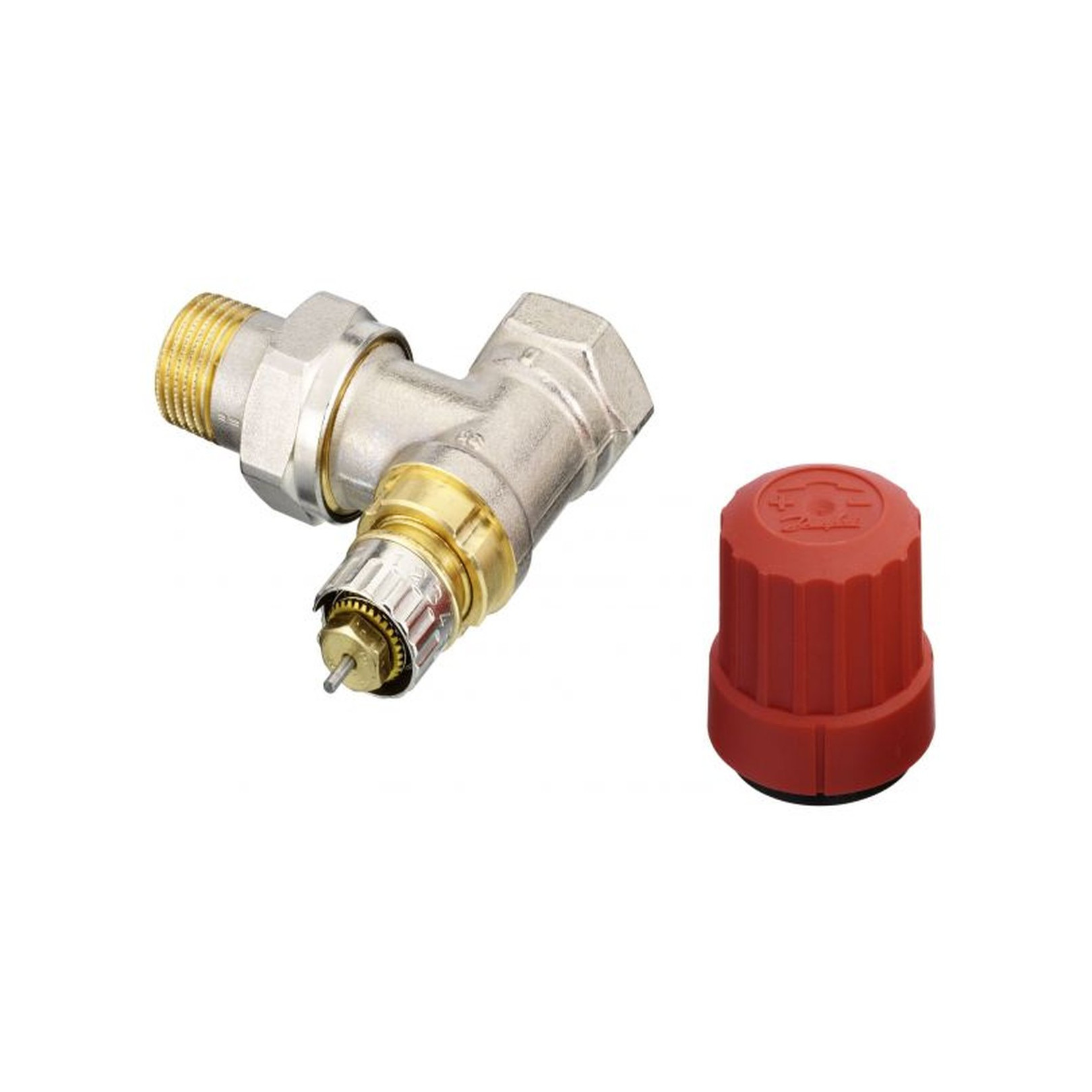 Danfoss Thermostatventil RA-N 15 R 1/2 Eckform Voreinstellung Messing vernickelt 013G0033