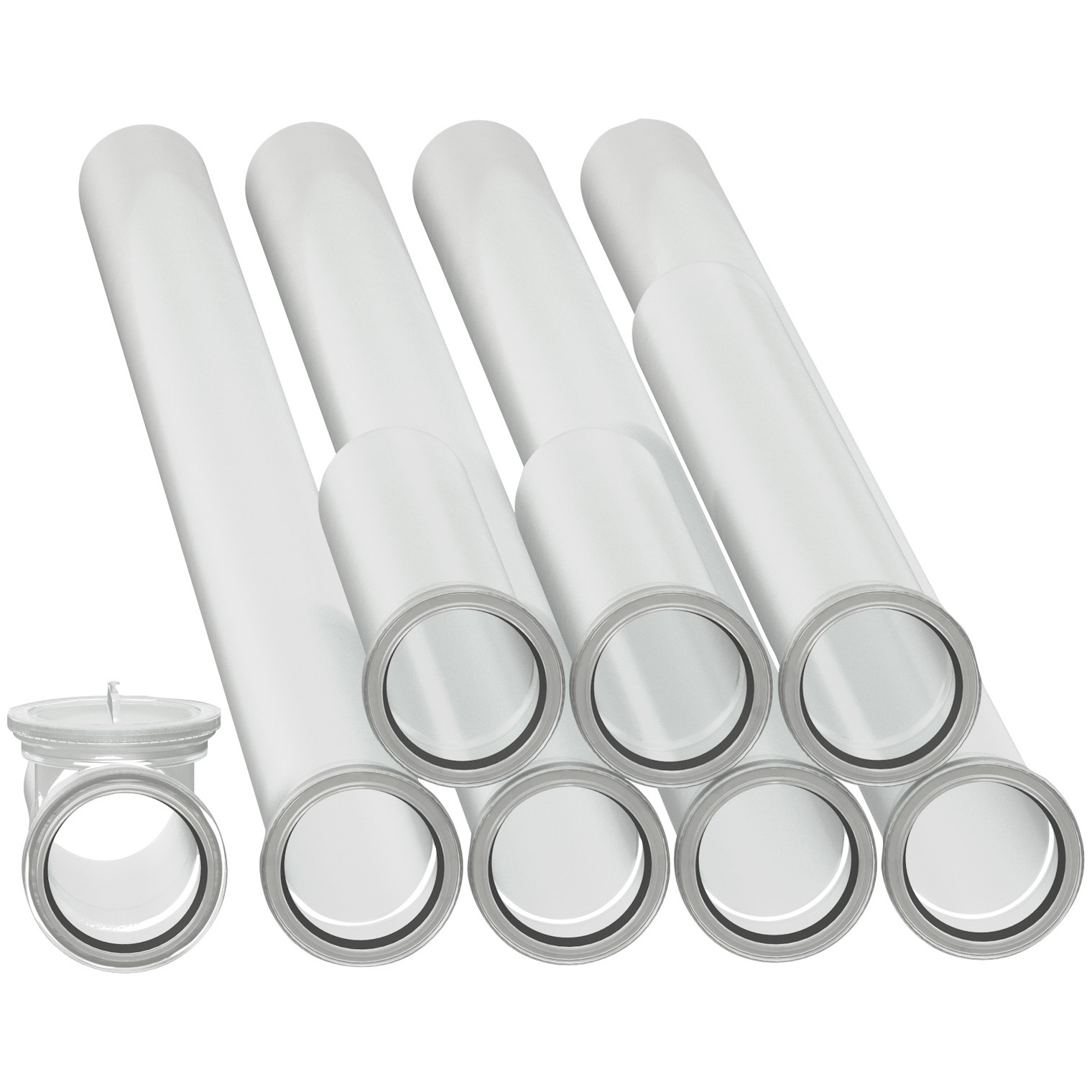 Buderus Abgasrohre Pack Prüföffnung 110 mm Set Kunststoff DN110 10.25 m 7738112686