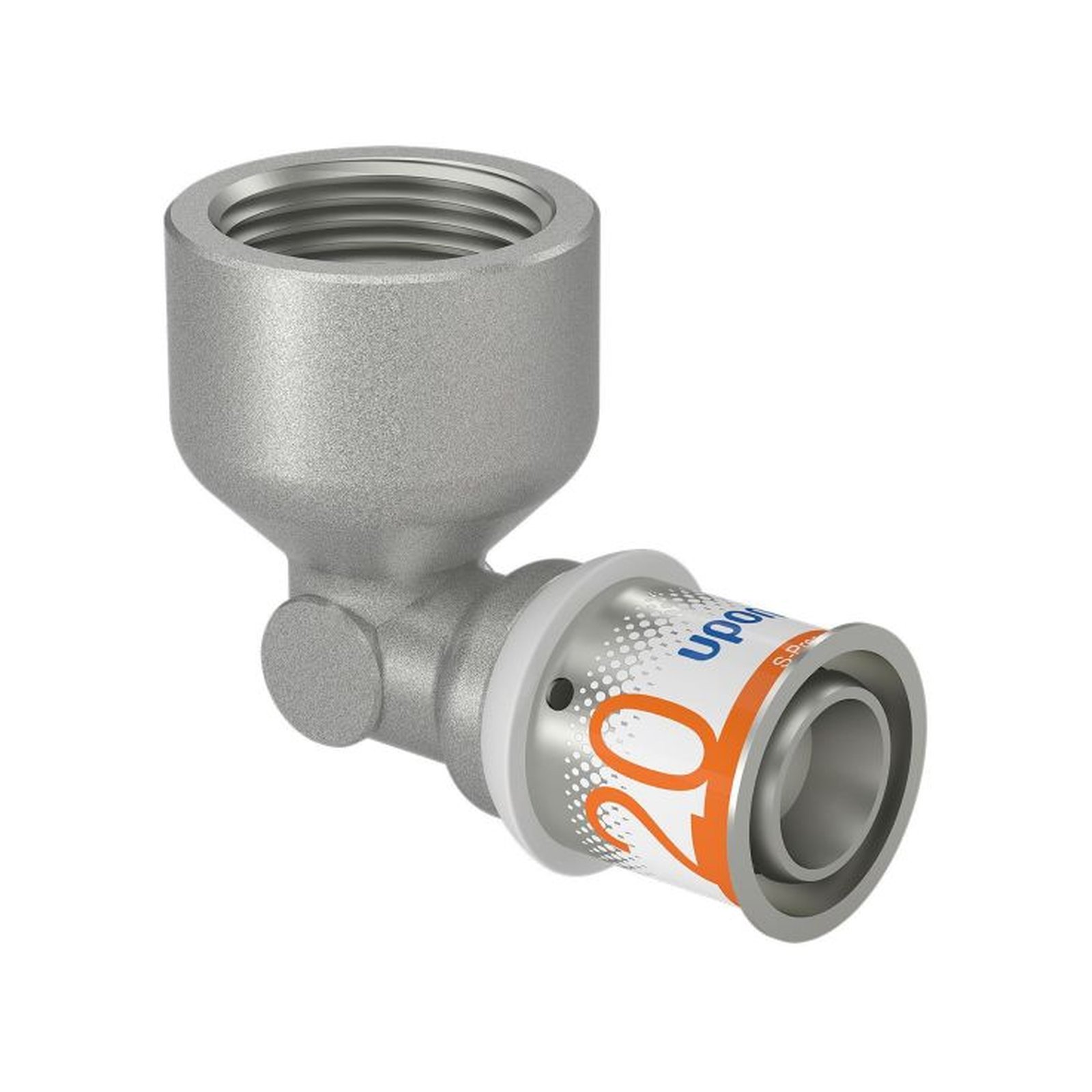 Uponor S-Press PLUS Winkelmuffe 20mm DN20 3/4 IG Pressfitting Edelstahlpresshülse DVGW 1070541