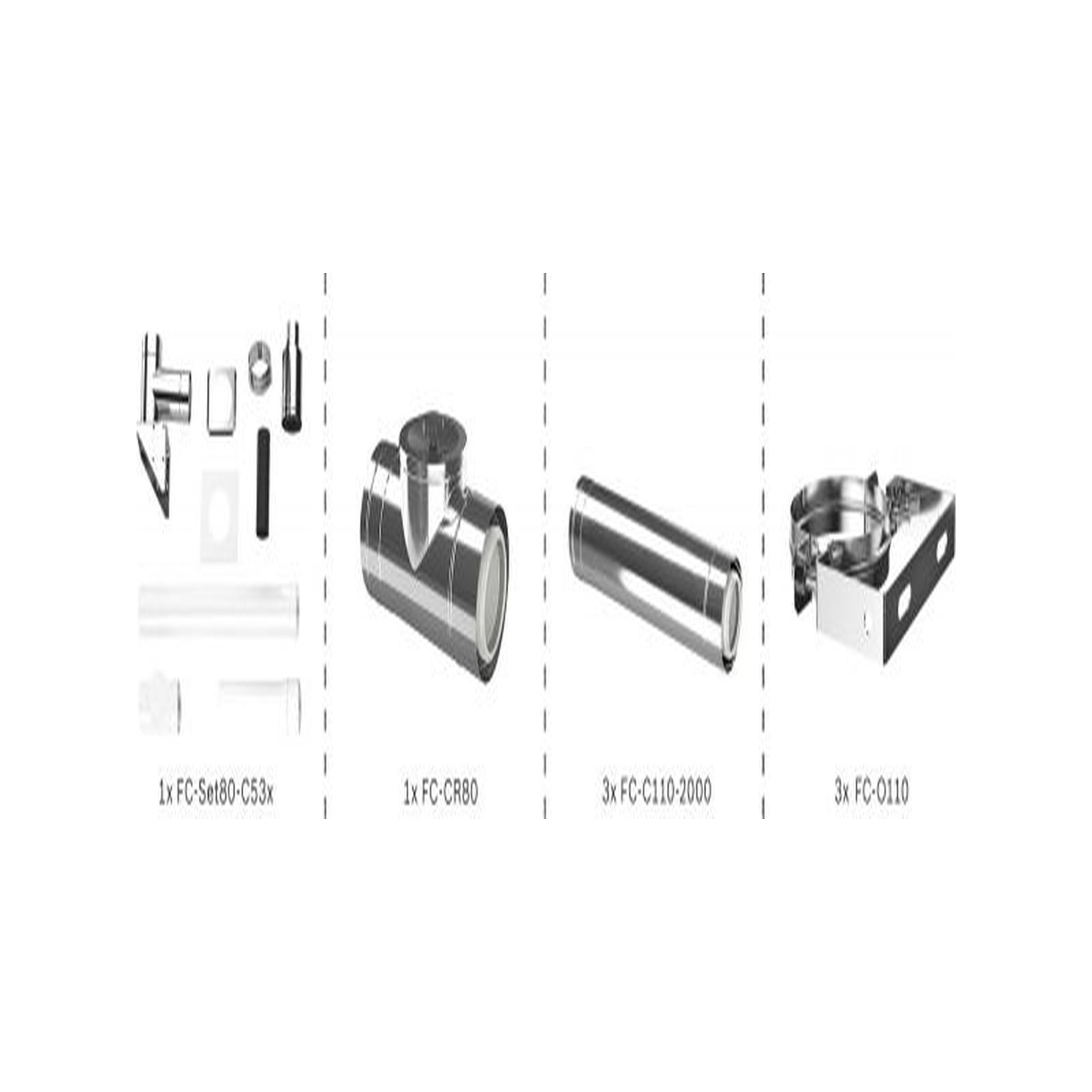 BOSCH Abgas-Standardpaket BOPA FC60 S Fassade starr, 80/125, 6m, RLU
