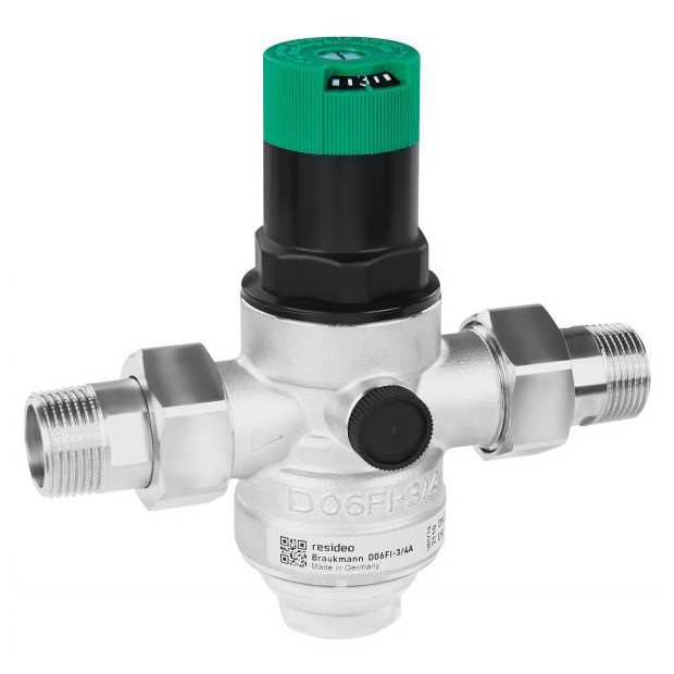 Honeywell Druckminderer D06FI Edelstahl Einstellanzeige Niro-Feinsieb Manometeranschluss D06FI-1B