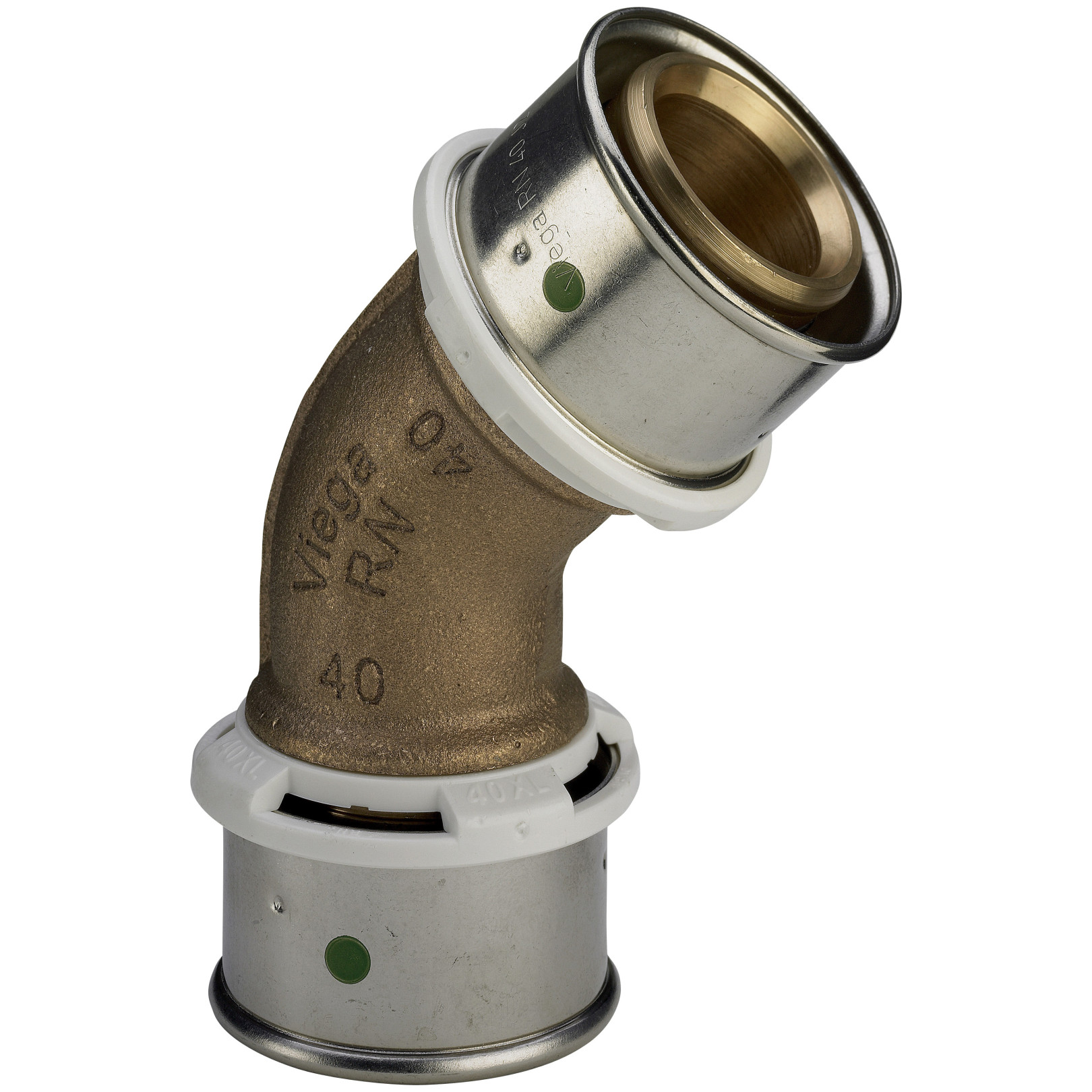 Viega Sanfix P 2126 Rotguss-Winkelkupplung 45Grad 32mm Pressanschluss 575069