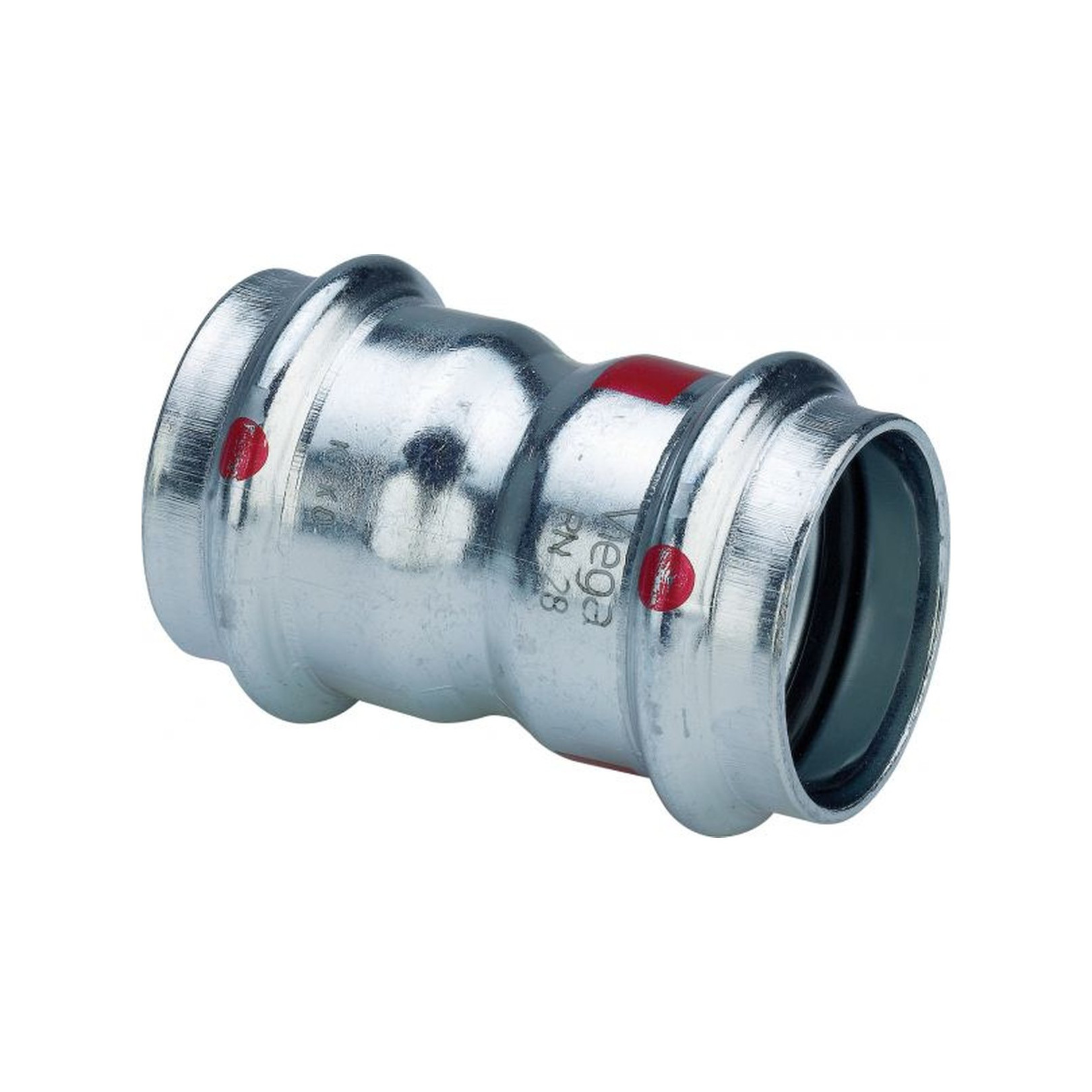 Viega Muffe Prestabo 28 mm Stahl unlegiert verzinkt Pressanschluss SC-Contur Dichtelement EPDM 558017