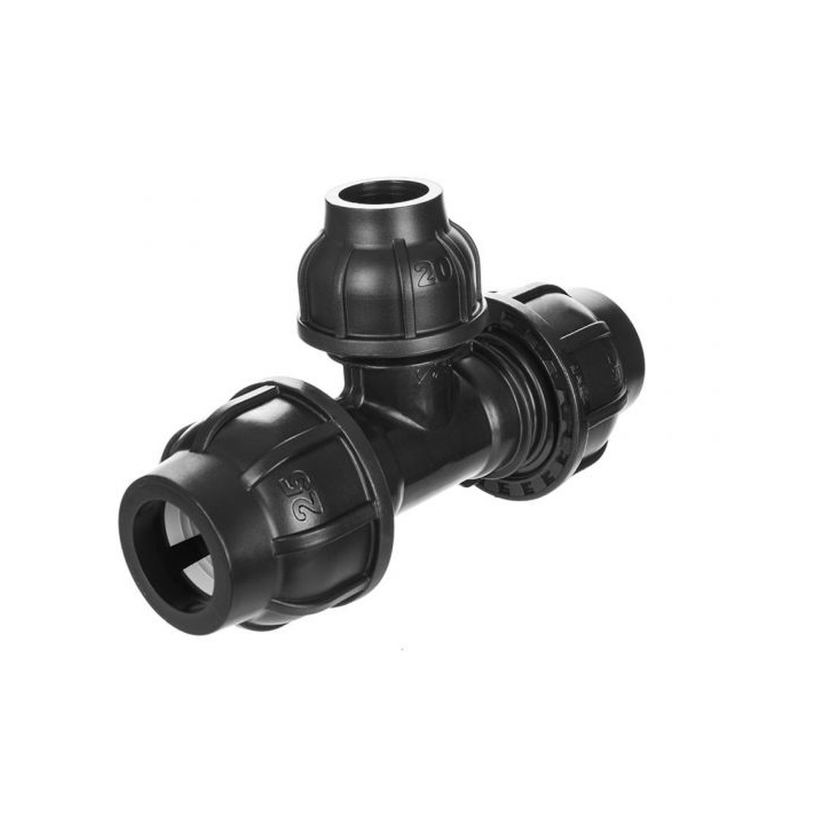 GEBO Klemmverbinder T-Stück reduziert Typ PTR 25x20x25 PP-B NBR Dichtung DVGW 13122520