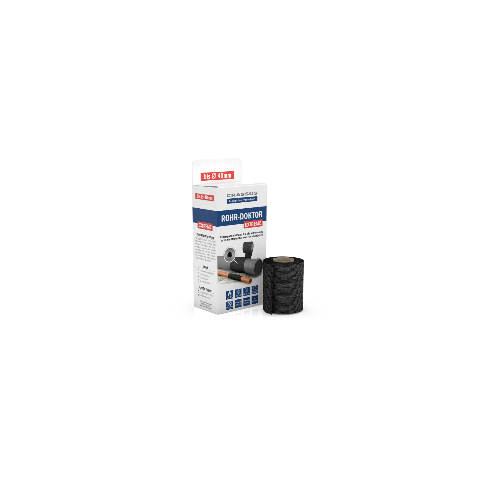 Crassus Rohr-Doktor Extreme CPW 040 ReParaturset Rohre bis 40mm UV-beständig CRA70105