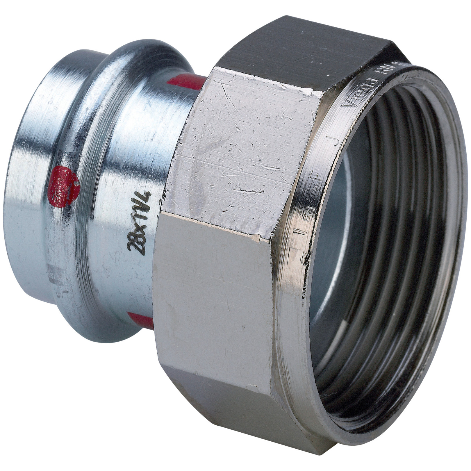 Viega Verschraubung PRESTABO 1163 601058 15x1 unlegierter Stahl Innengewinde Flachdichtung EPDM SC-Contur
